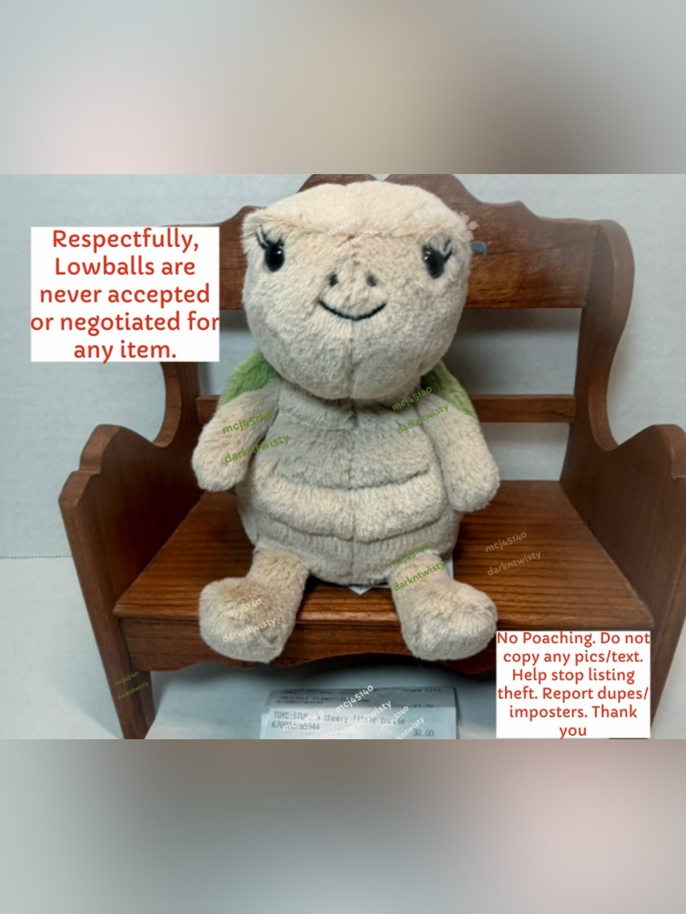 BNWT Jellycat Thimble Turtle